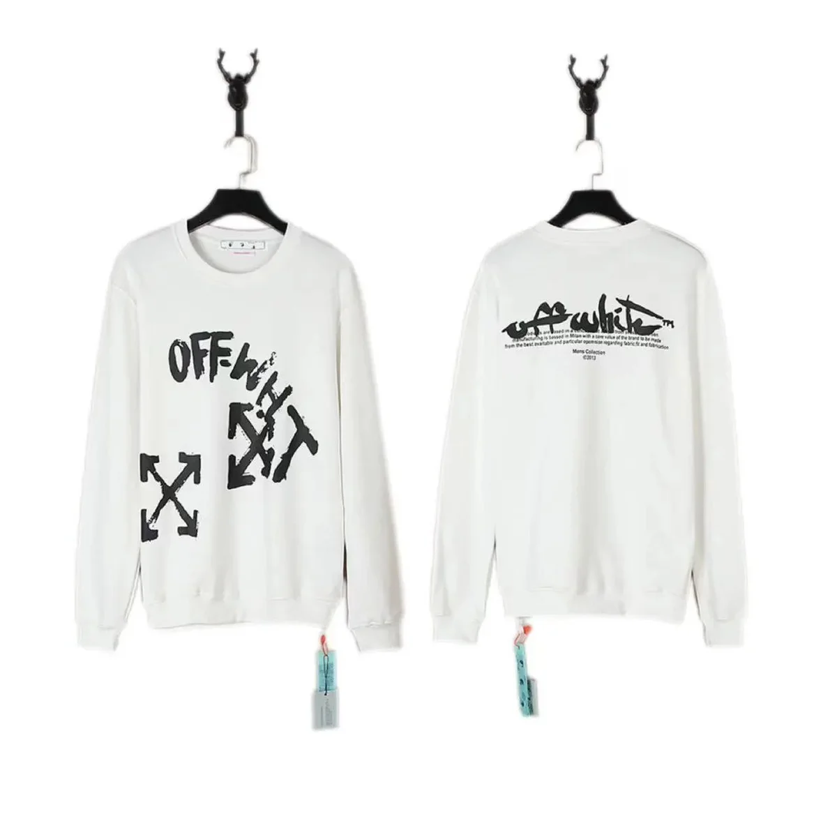 Off-White Off-White Arrow Print Crewneck Sweatshirt White White - 1