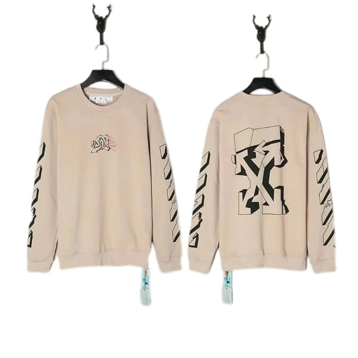 Off-White OW100 Beige Graphic Sweatshirt