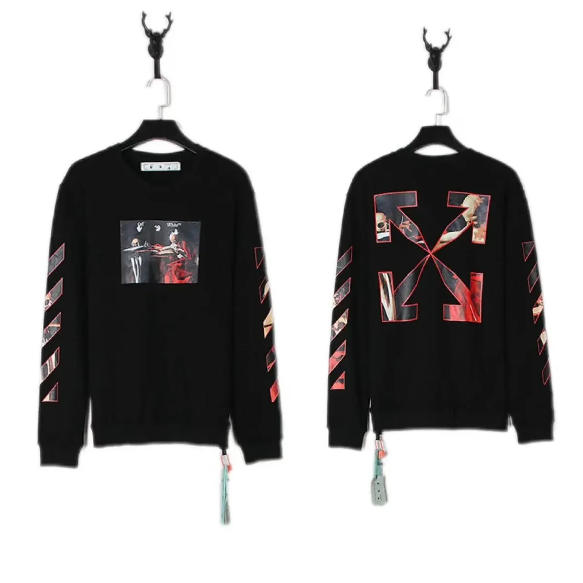Off-White OW Art Print Crewneck Sweatshirt Black