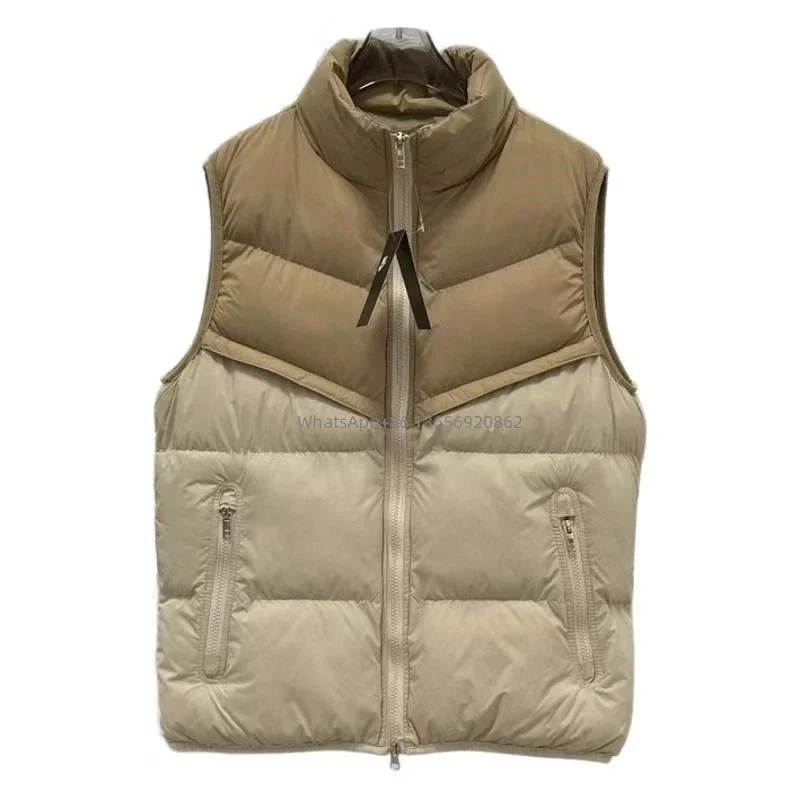 Unisex Beige Puffer Vest with Zip Closure