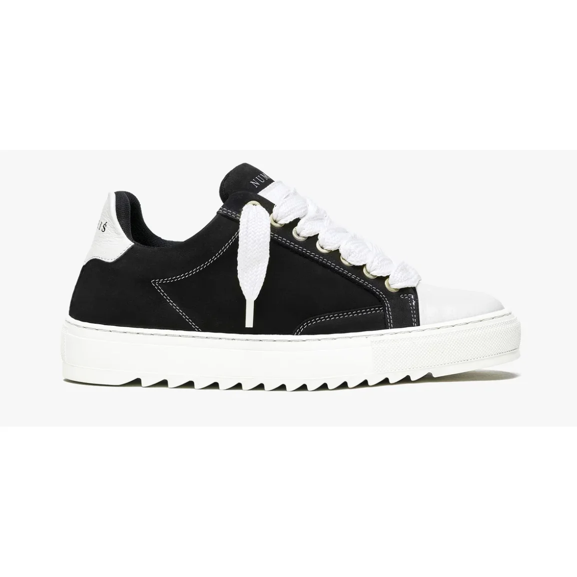 Black & White Suede Platform Sneakers
