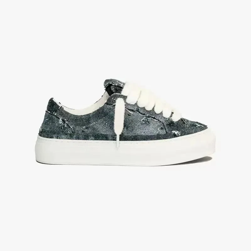 Unisex Denim Textured Low Top Sneakers 26预售7天