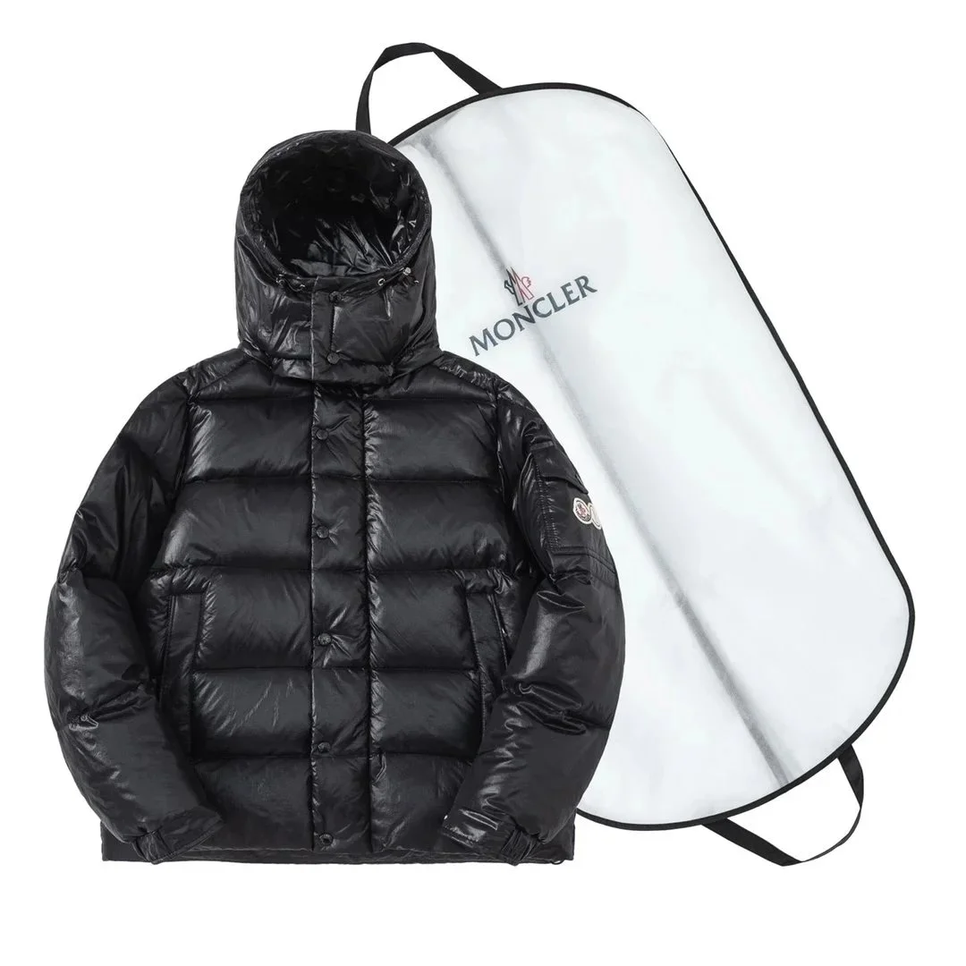 Moncler Black Puffer Jacket with Garment Bag