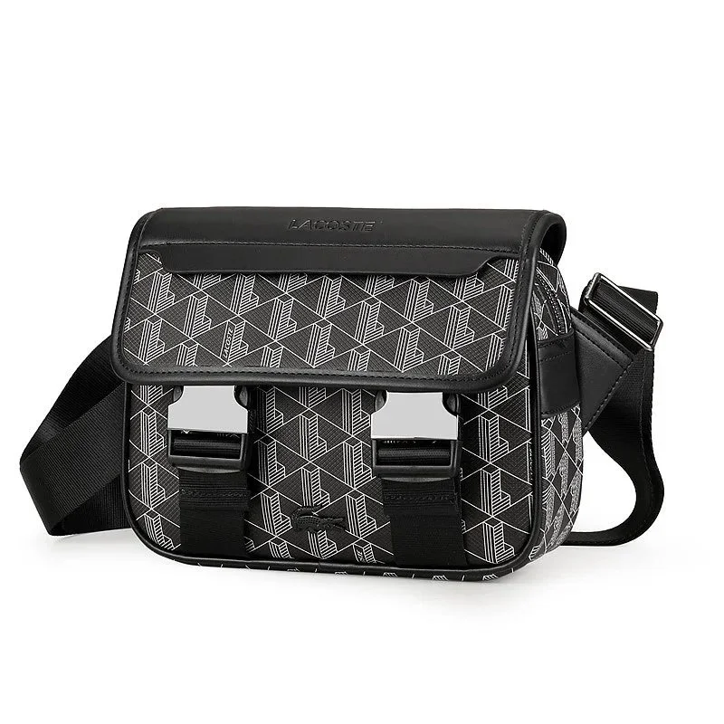 Lacoste Black & White Patterned Crossbody Bag