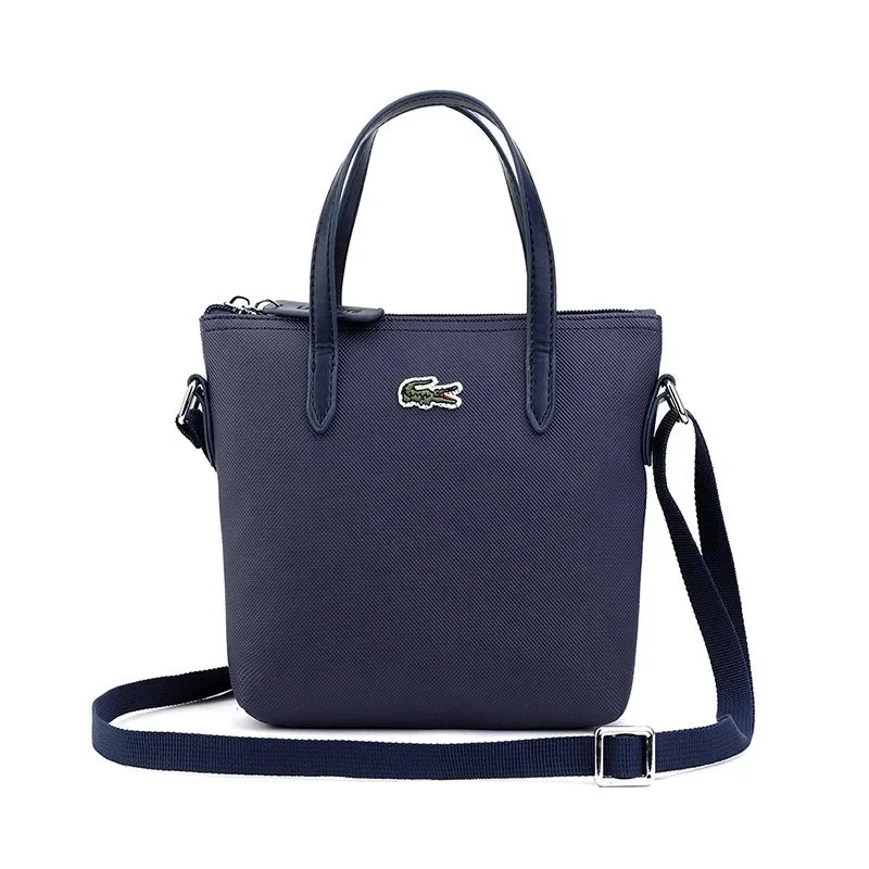 Lacoste Crocodile Tote Bag Navy Blue Handbag