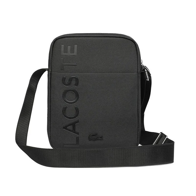 Lacoste Black Crocodile Logo Crossbody Bag