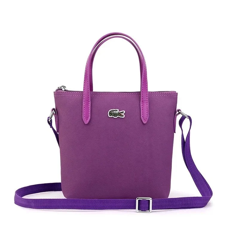 Lacoste Purple Crocodile Tote Bag