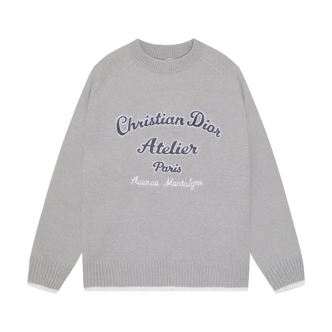 Dior Atelier Grey Logo Knit Sweater