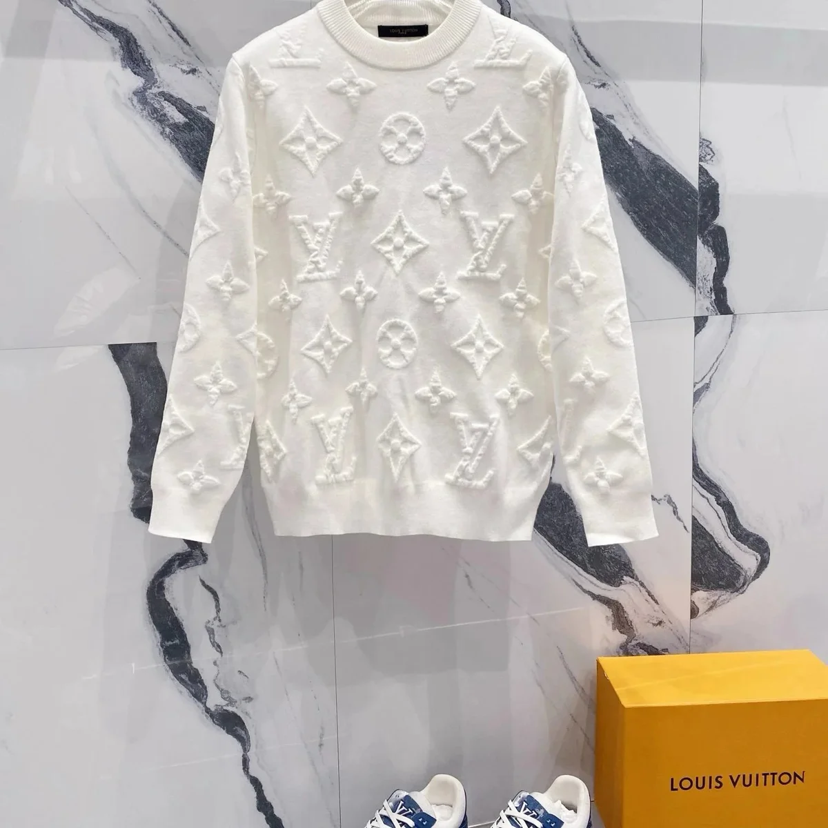 Louis Vuitton LV Trainer Monogram Sweater White