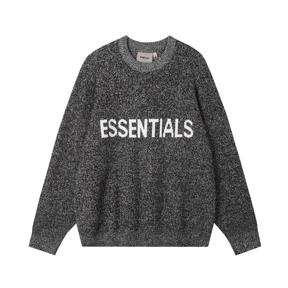 Essentials Essentials Sweater Grey Solid Knit Top