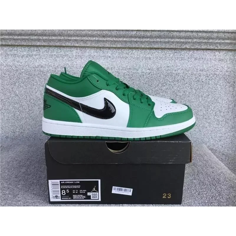 Nike Air Jordan 1 Low Green White Sneakers