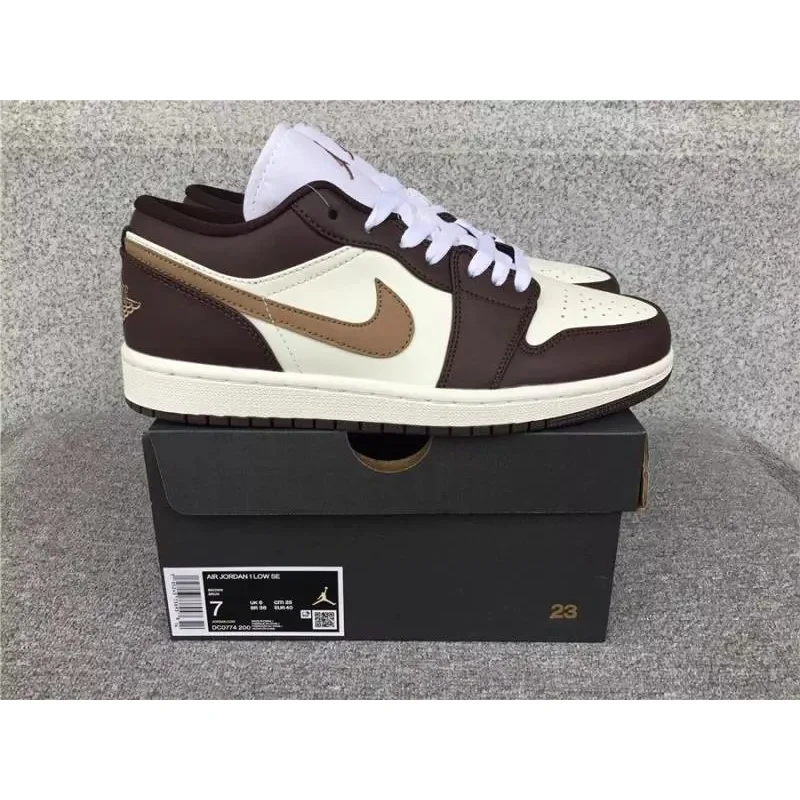 Nike Air Jordan 1 Low Chocolate Brown Sail Sneakers
