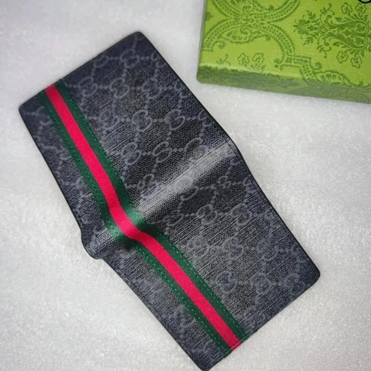 Gucci GG Supreme Black Red Green Stripe Wallet