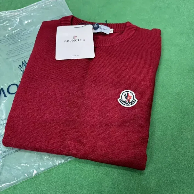 Moncler Red Logo Crewneck Sweater