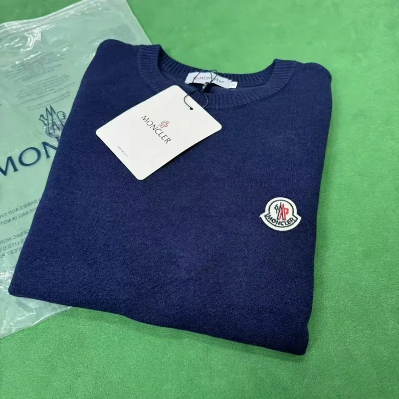 Moncler Navy Blue Wool Sweater