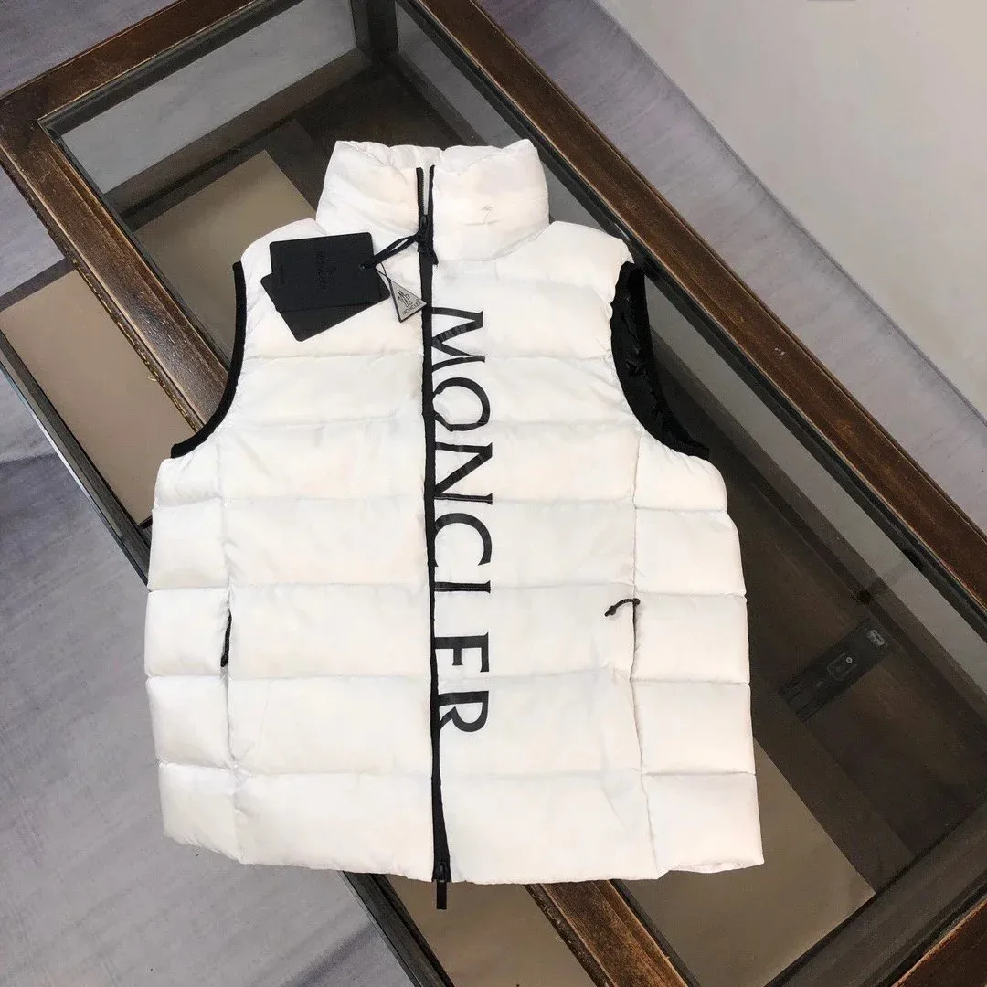 Moncler White Logo Puffer Vest