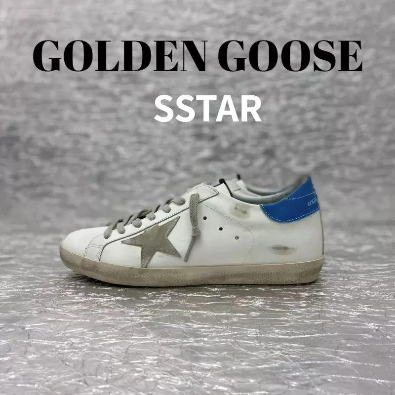 Golden Goose Super-Star White Blue Sneakers