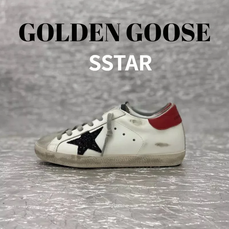 Golden Goose Super-Star White/Black Red Sneakers