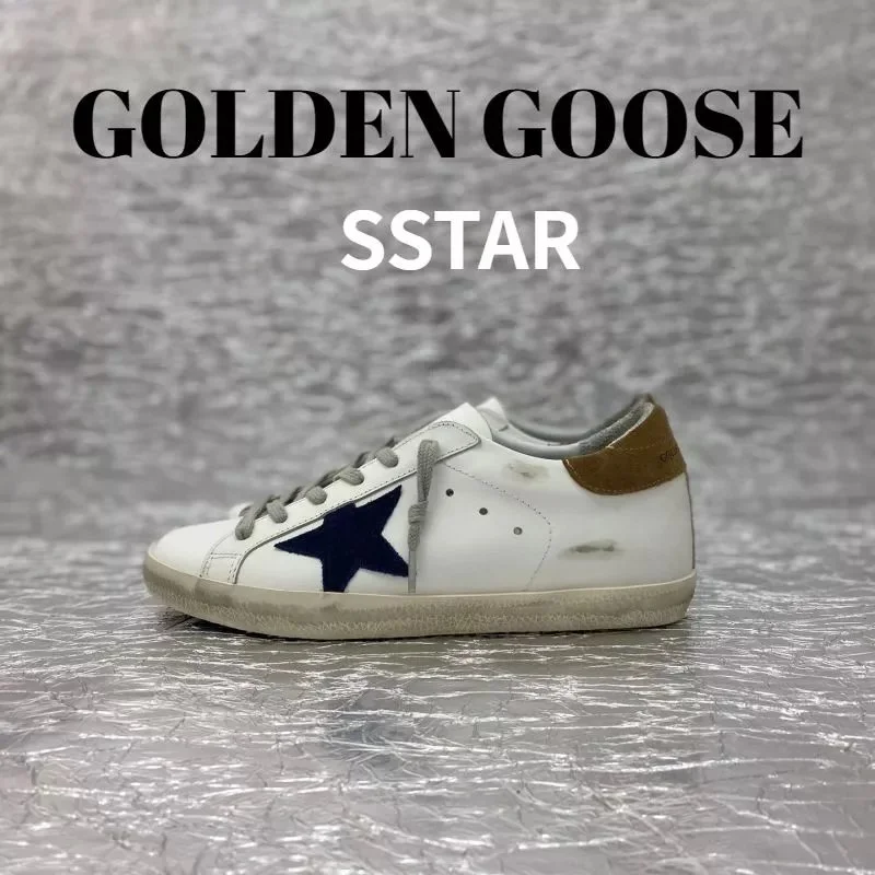 Golden Goose Super-Star White/Blue Star Sneakers
