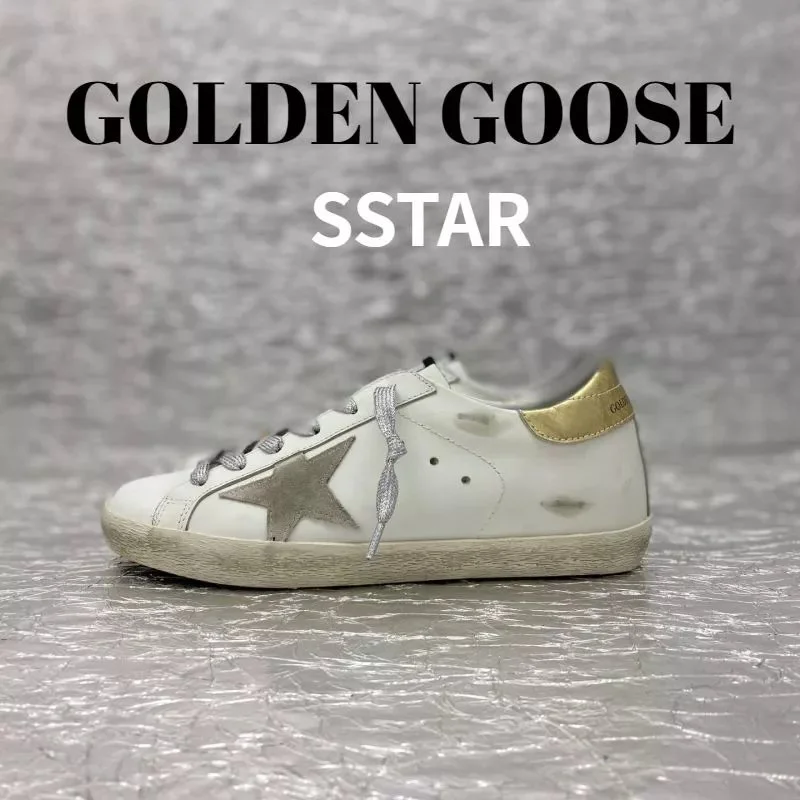 Golden Goose Super-Star White/Gold Sneakers
