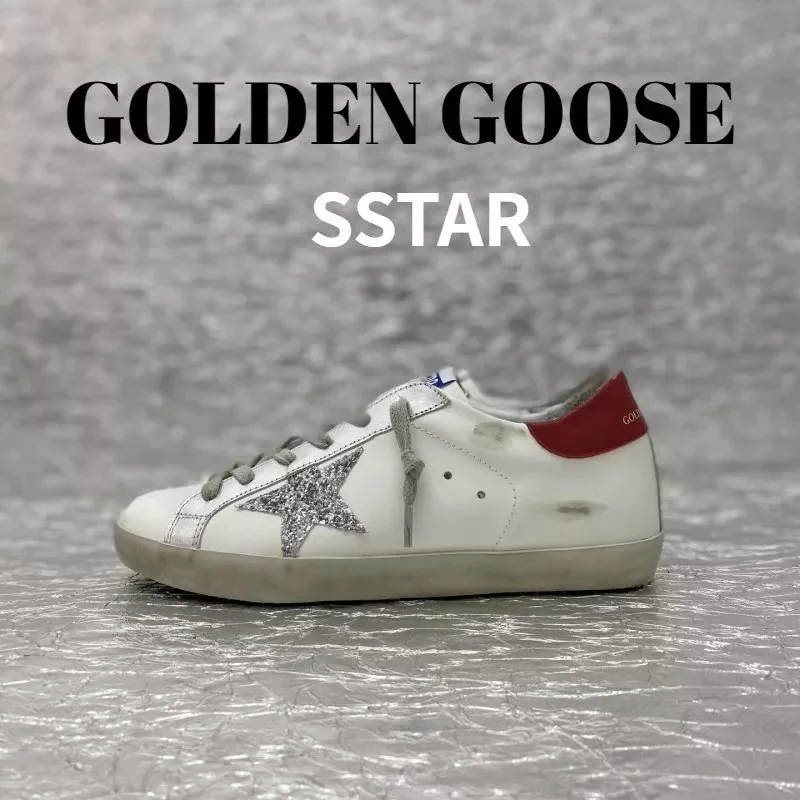Golden Goose Super-Star Silver Star White Sneakers