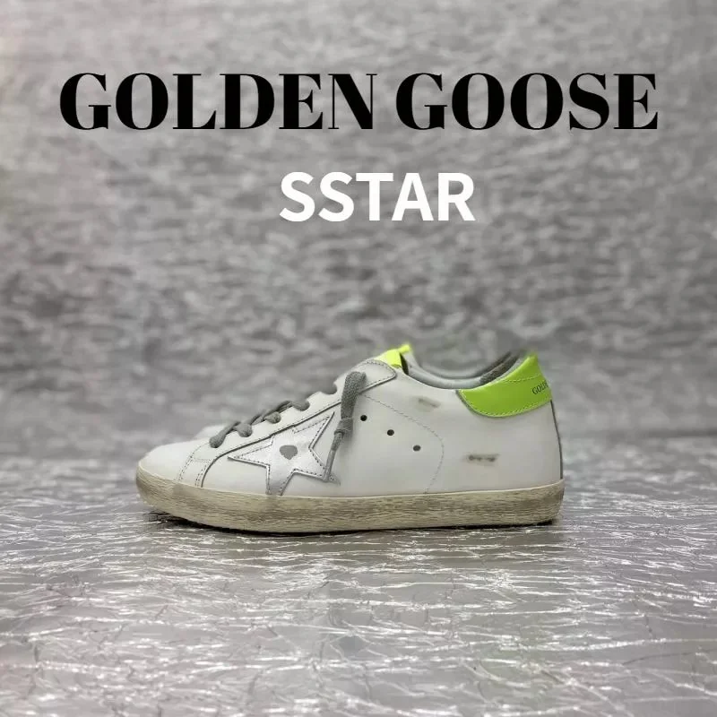 Golden Goose Super-Star White/Green Sneakers