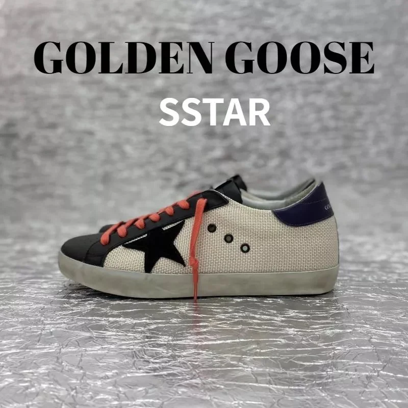 Golden Goose Super-Star Black Star Canvas Sneakers
