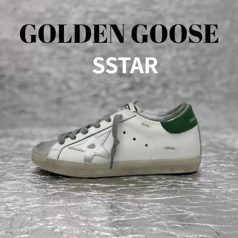 Golden Goose Super-Star White/Green Sneakers