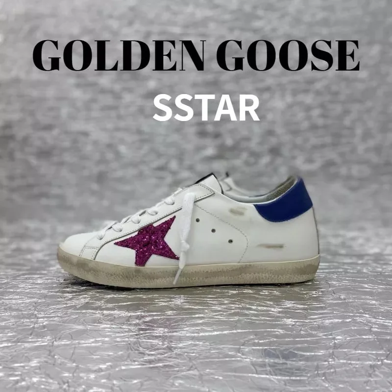 Golden Goose Super-Star White/Pink Star Sneakers