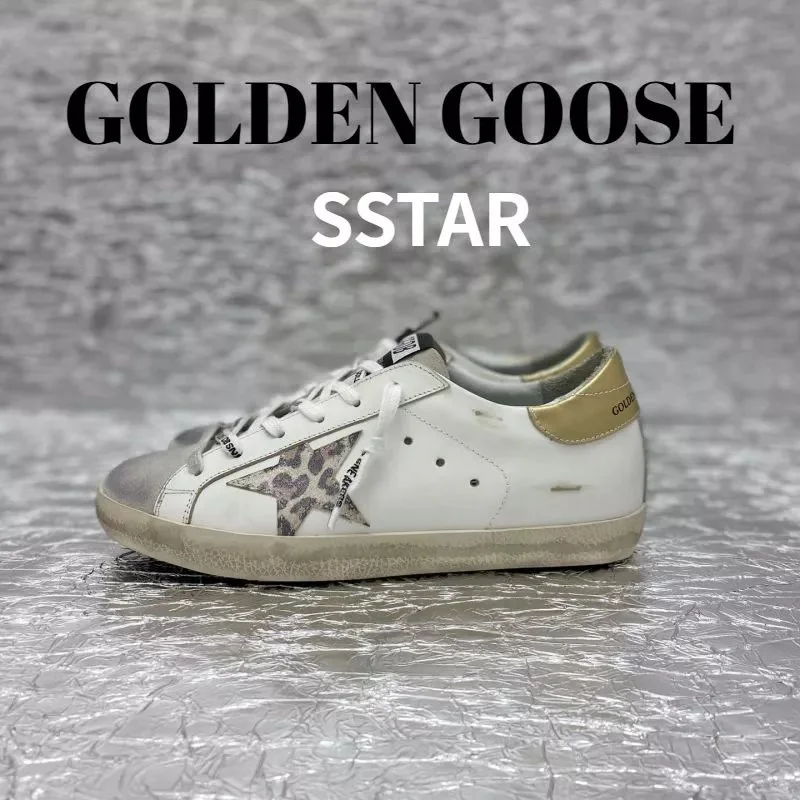 Golden Goose Super-Star Leopard Star White Sneakers