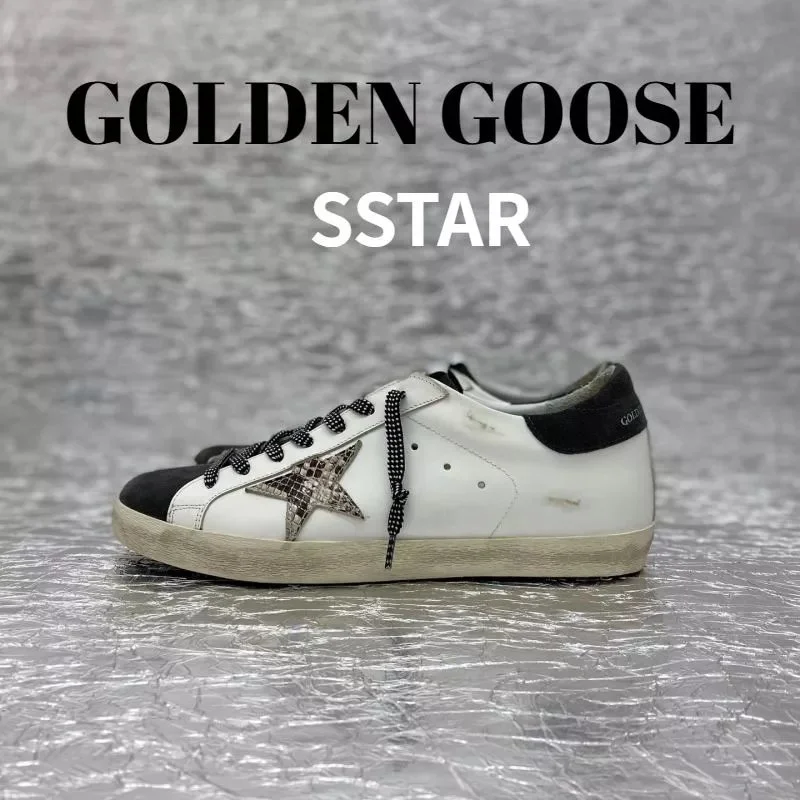 Golden Goose Super-Star Snake Embellished White Sneakers