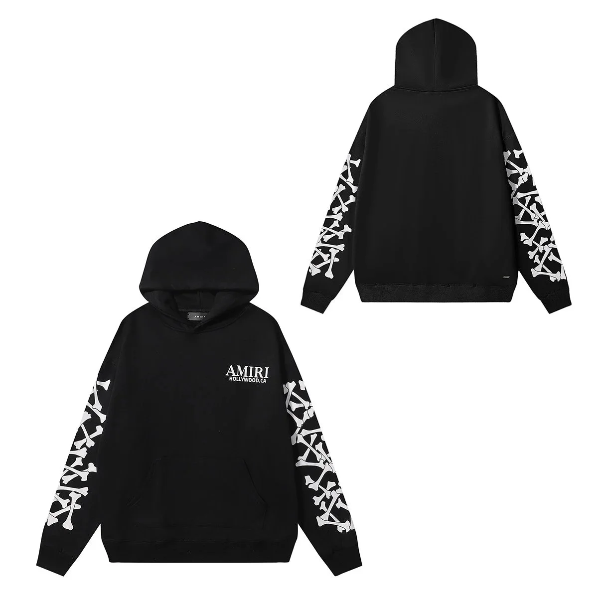 Amiri Hollywood CA Black Bone Print Hoodie
