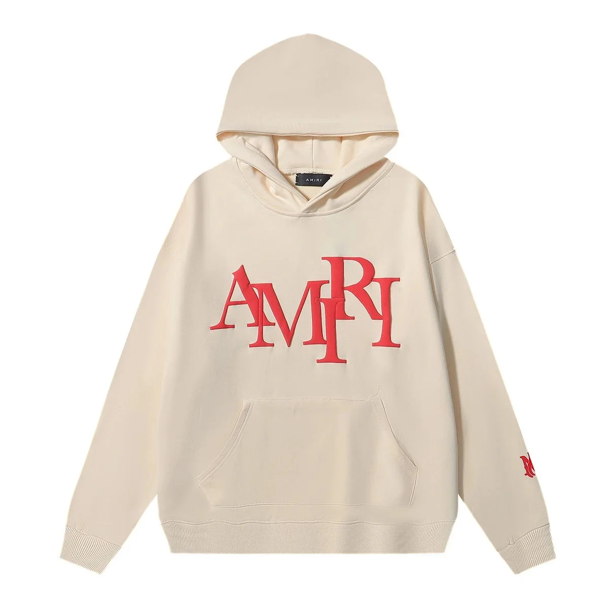 Amiri Cream Red Logo Hoodie