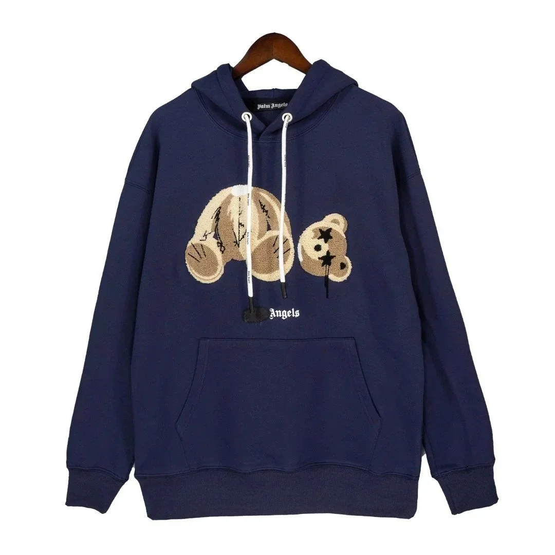 Palm Angels Bear Navy Blue Hoodie