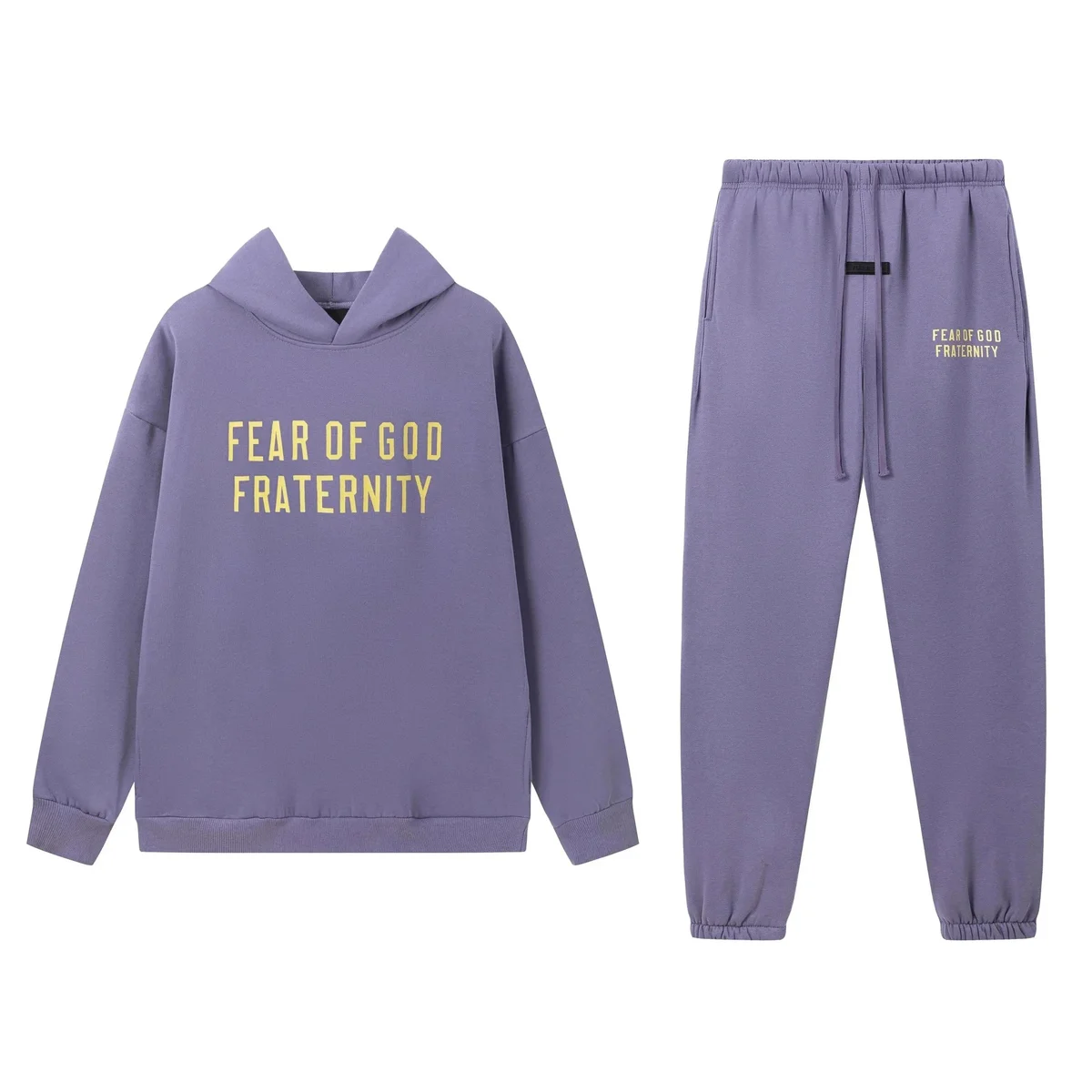 Fear of God Essentials B-1 Purple Hoodie & Pants Set