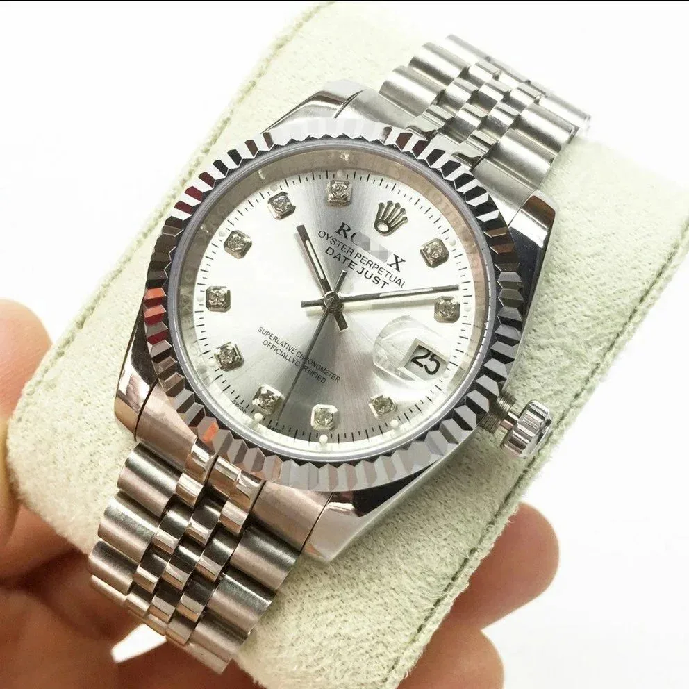 Rolex Oyster Perpetual Datejust Silver Dial Stainless Steel Watch