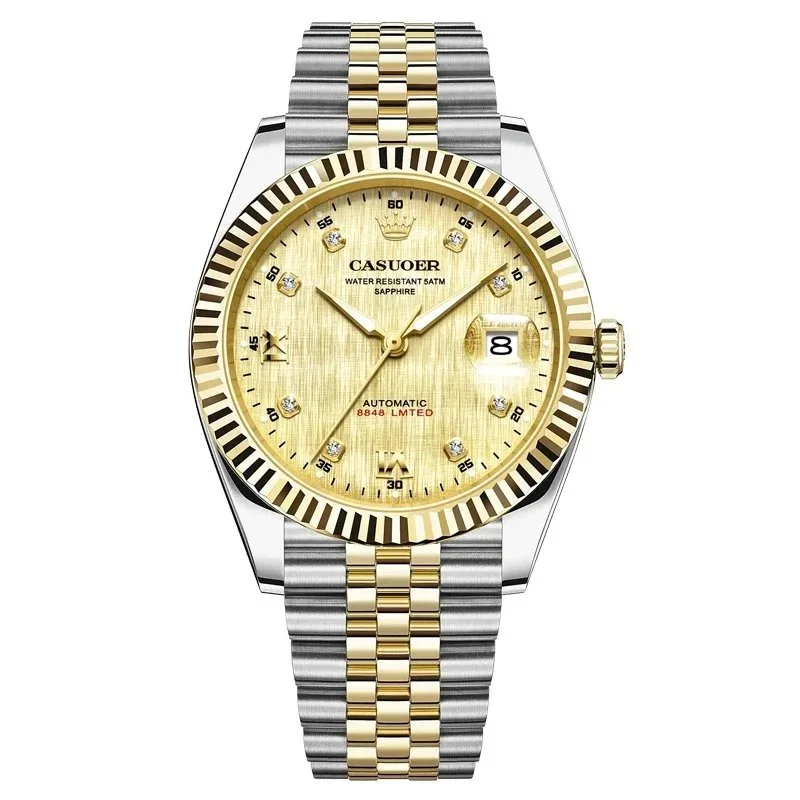 Gold Face Automatic Watch Men's Wristwatch