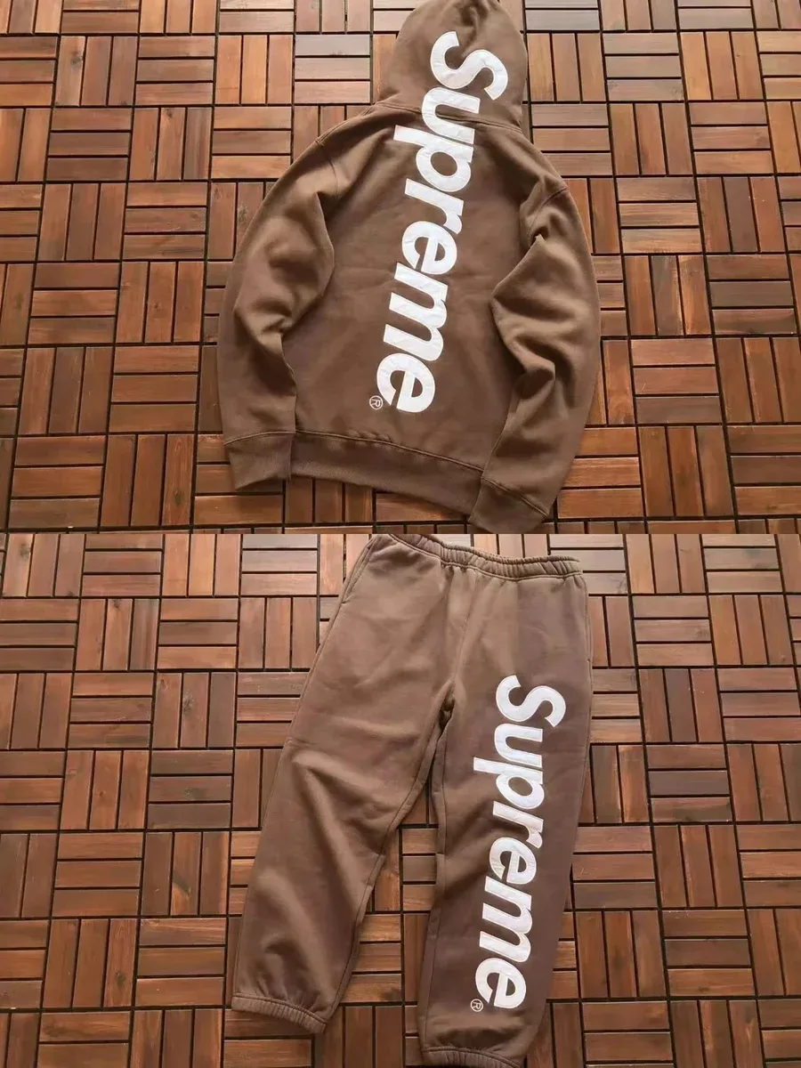 Supreme x The North Face Brown Supreme Logo Hoodie & Pants Set