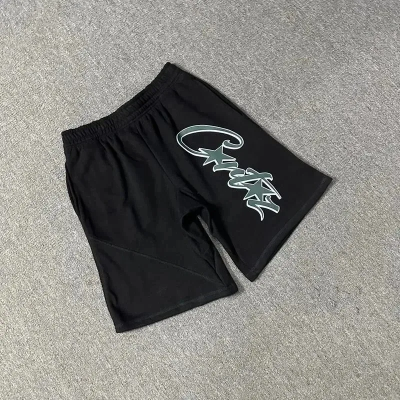 Black 'C Max' Printed Shorts