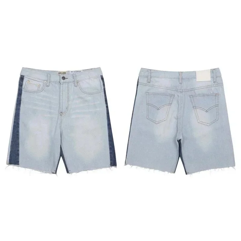 Gallery Dept. Light Blue Denim Shorts with Contrast Panels