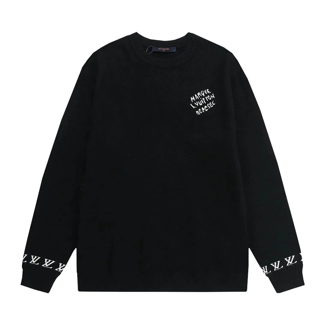 Louis Vuitton Letter Knit Sweater - Black
