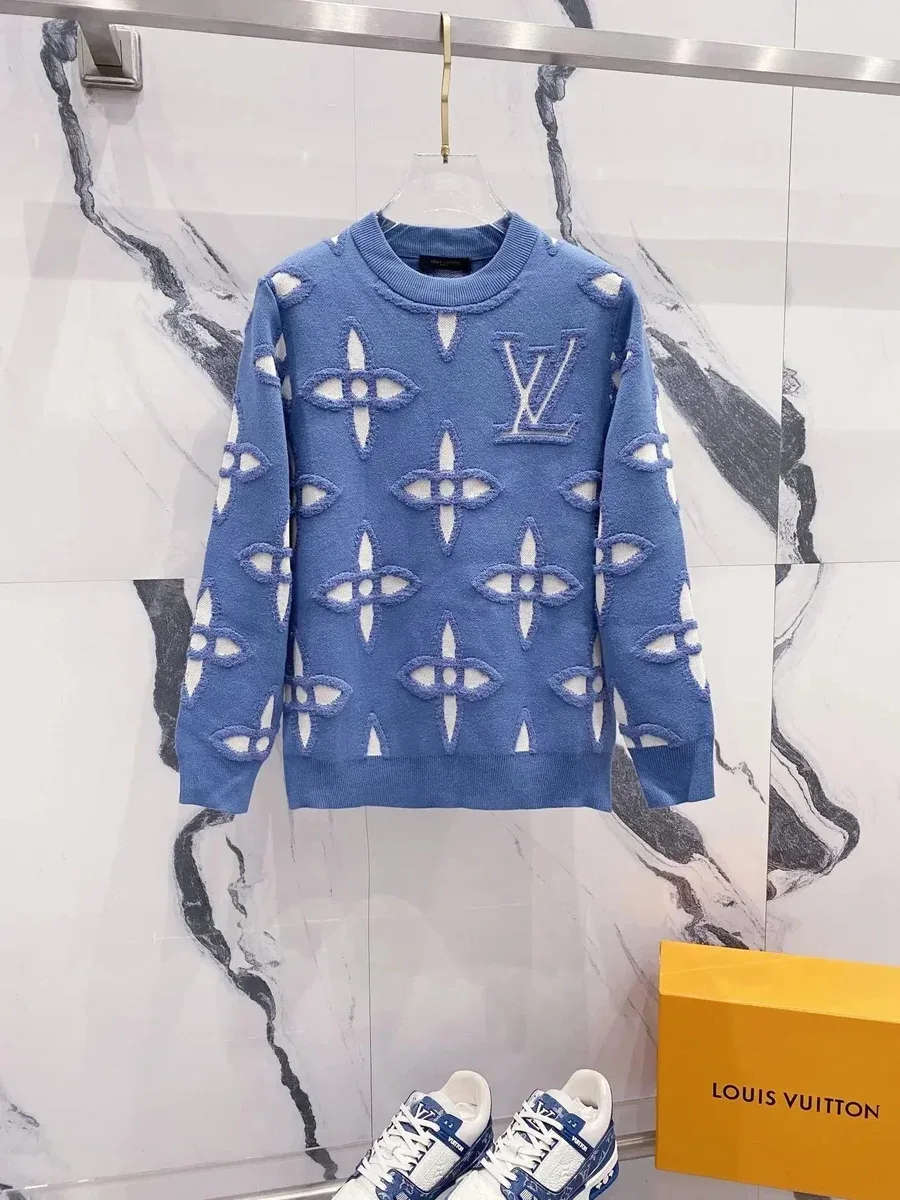 Louis Vuitton LV Trainer Blue Knit Sweater