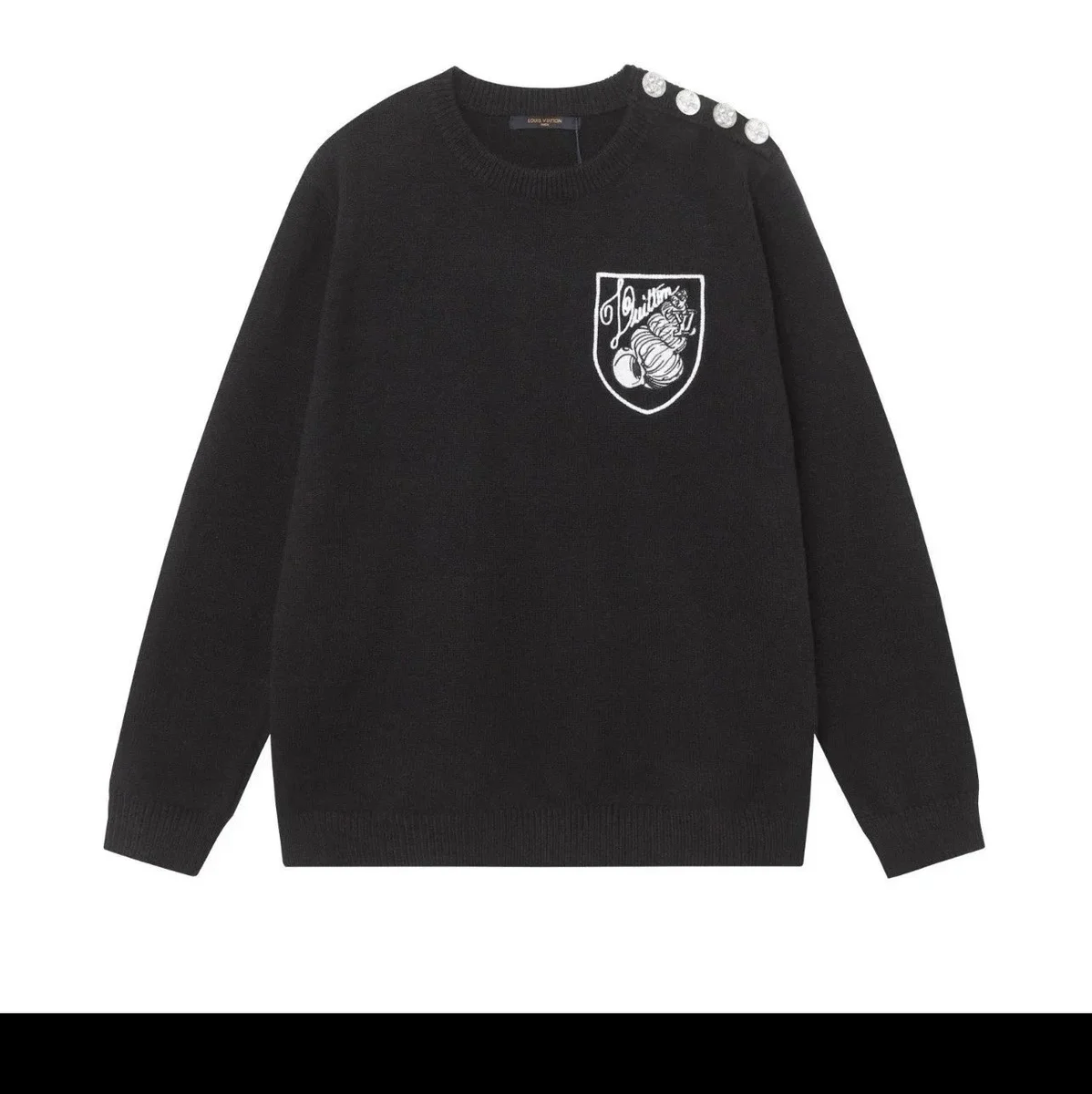Louis Vuitton Tabi Black Embroidered Crewneck Sweater