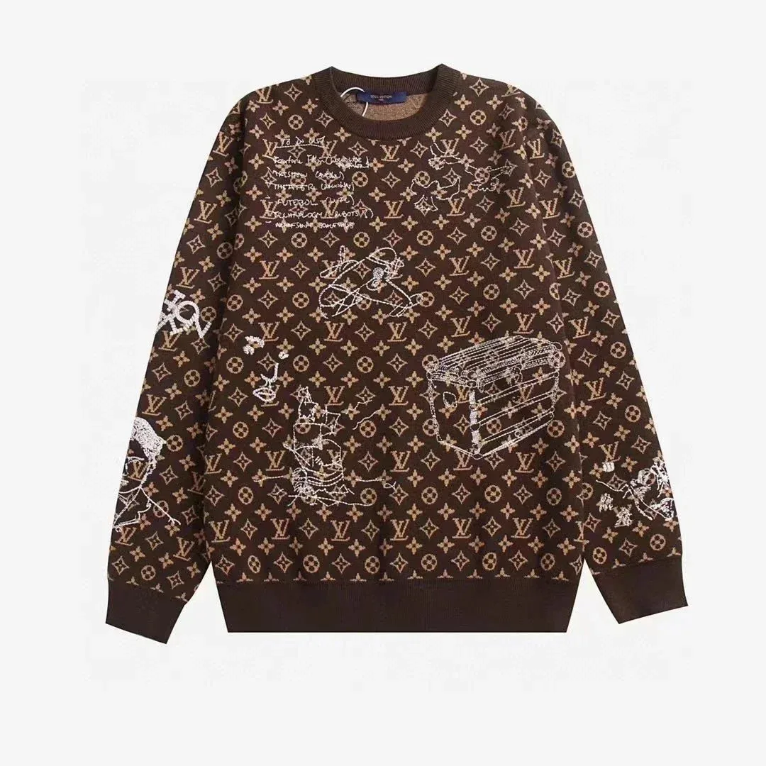 Louis Vuitton Monogram涂鸦老花绵羊毛针织套头毛衣