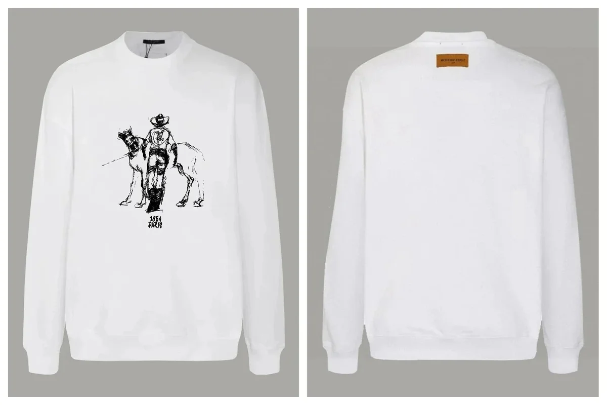 Maison Margiela Cowboy Print Crewneck Sweatshirt White