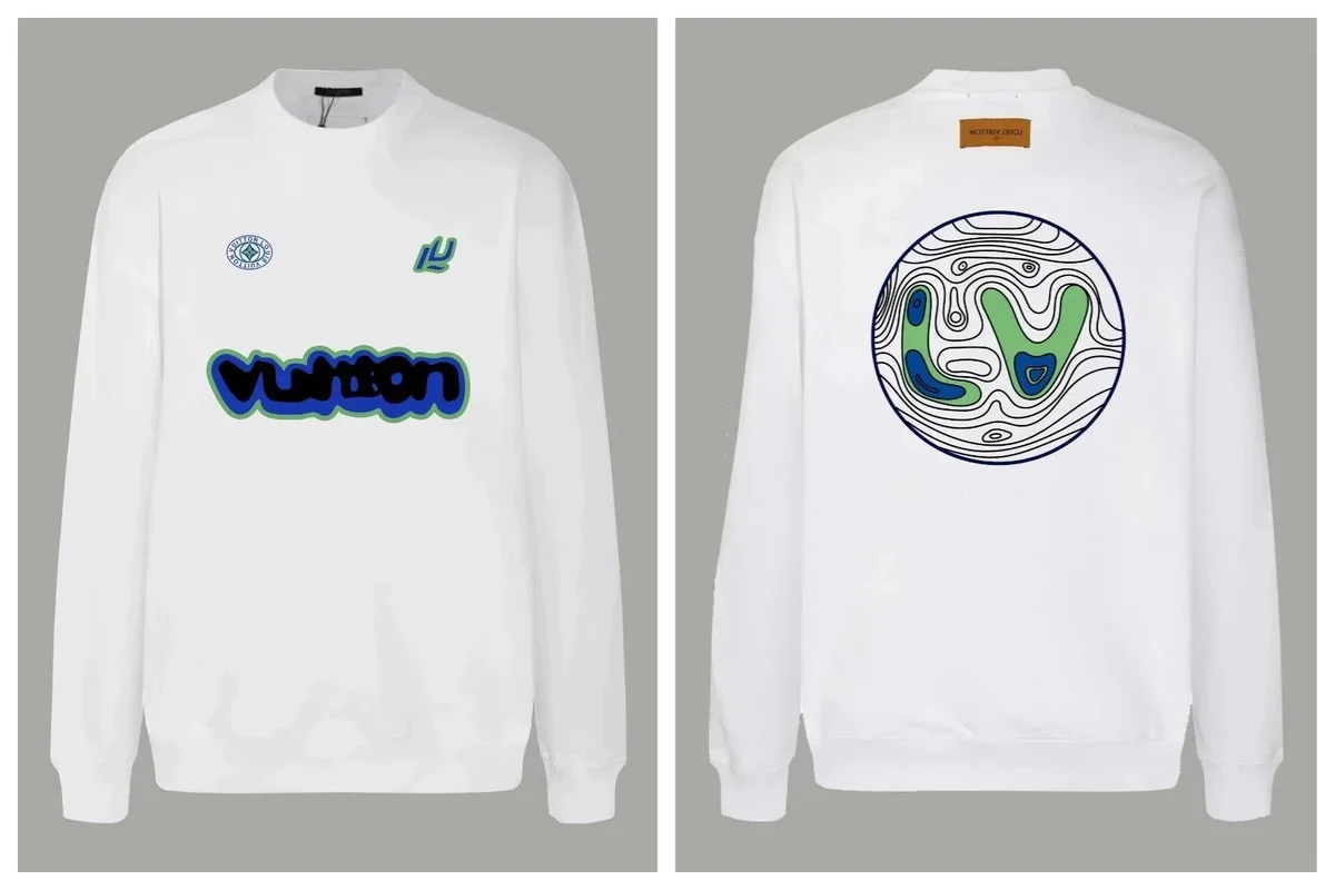 Louis Vuitton White LV Globe Sweatshirt