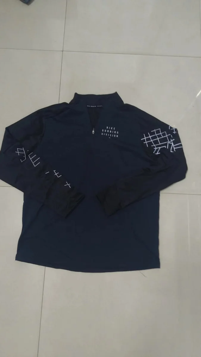 Nike Air Tech Fleece Black Blue Long Sleeve Top