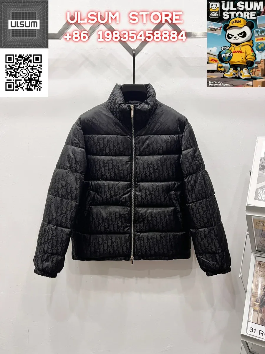 Dior Classic Logo Black Puffer Jacket