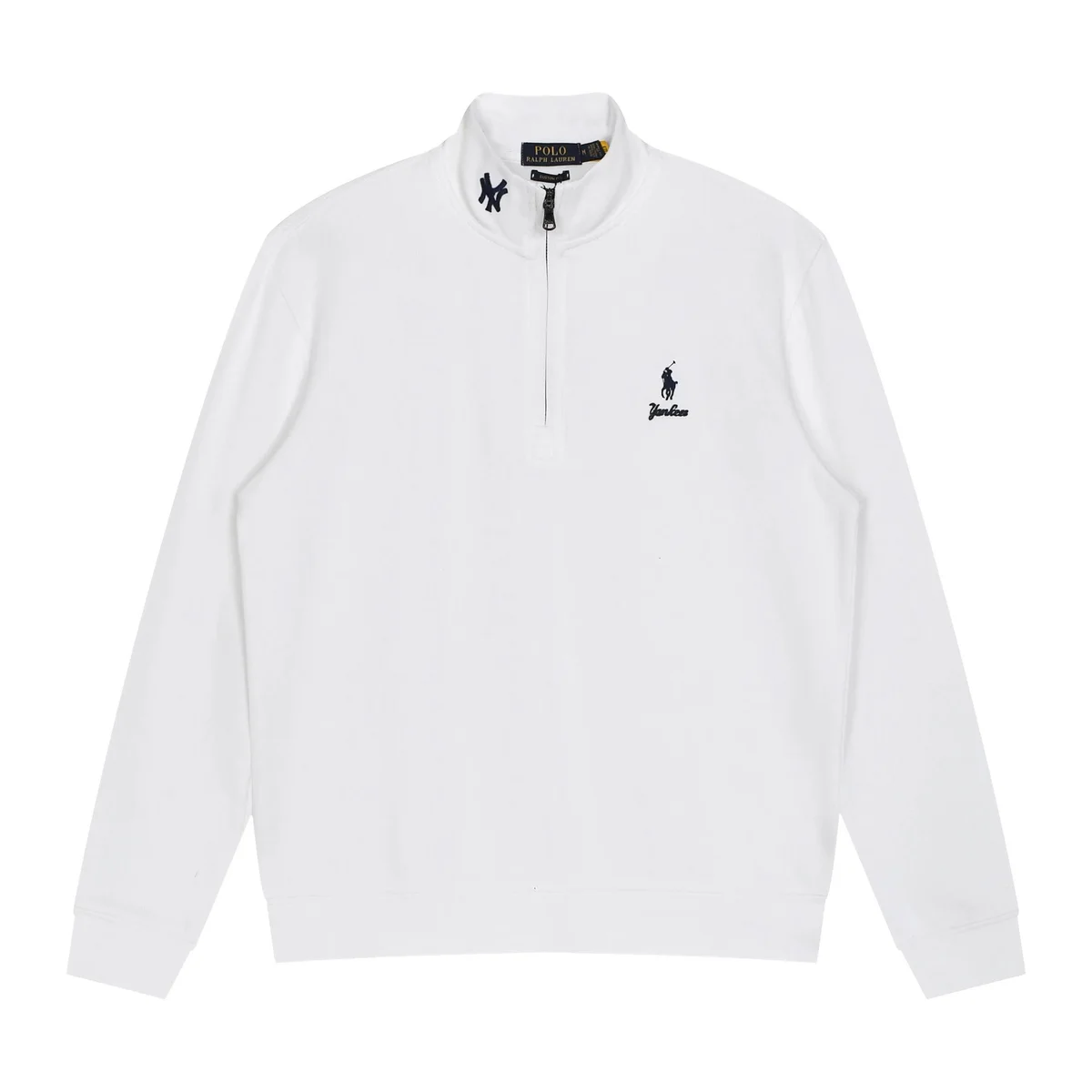 Polo Ralph Lauren Yankees White Half-Zip Sweater