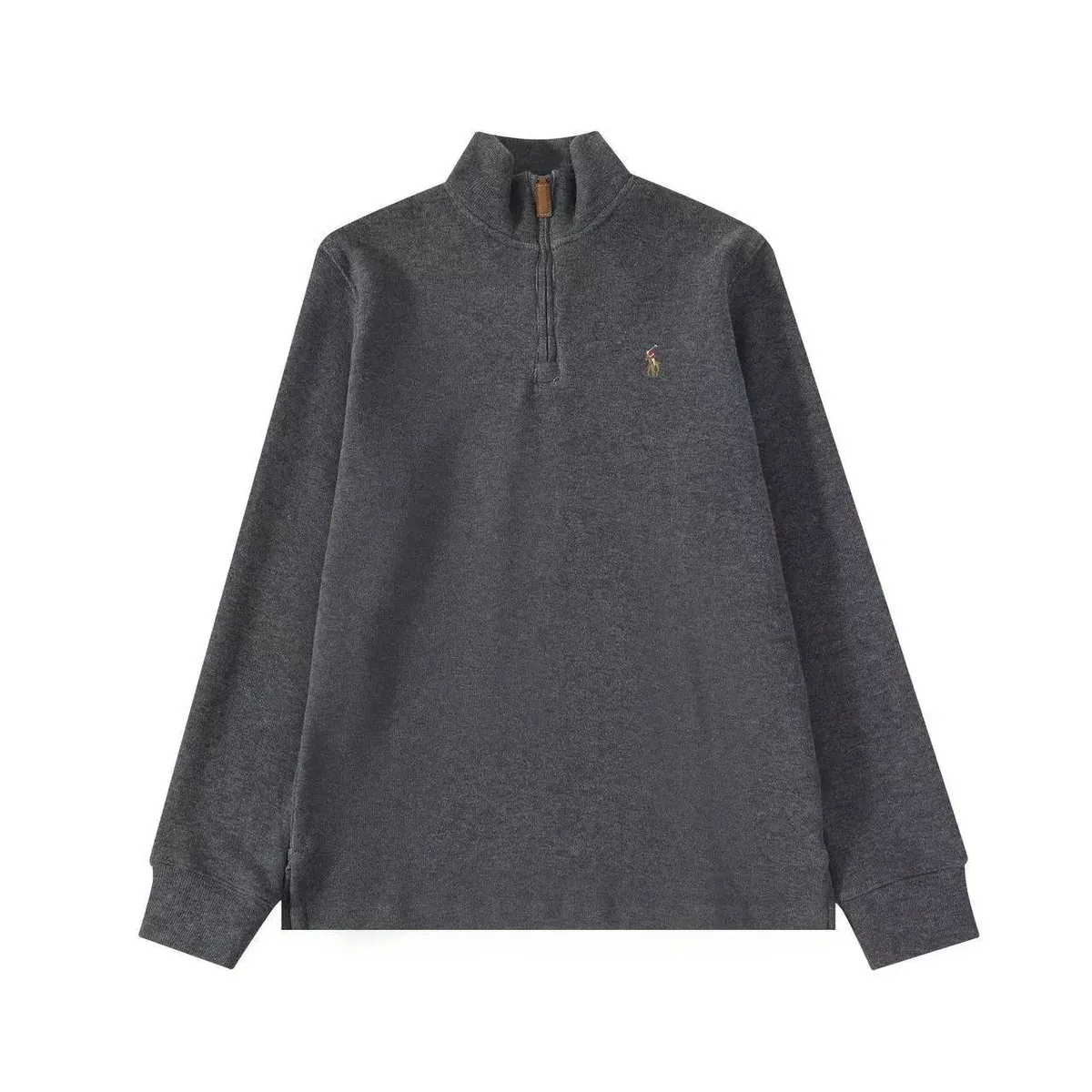 Polo Ralph Lauren Grey Polo Bear Half-Zip Sweater